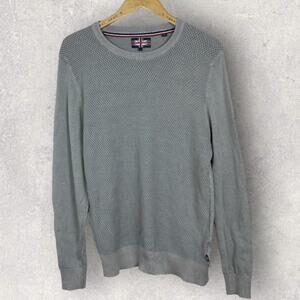 Soul of London Grey Cable Knit Crew Neck Pullover Sweater XL Waffle Mens (b19)
